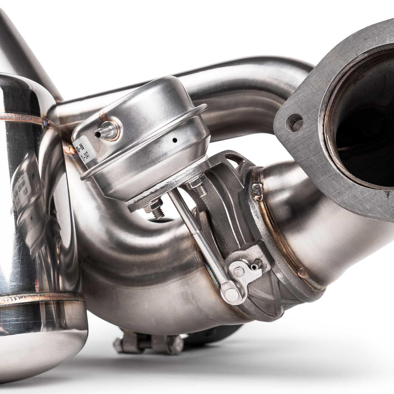 Fabspeed Porsche 718 GT4 RS Valved X-Pipe Cat-Back Exhaust System (2022+) - Brushed Stainless Single Wall Tips - Image 10