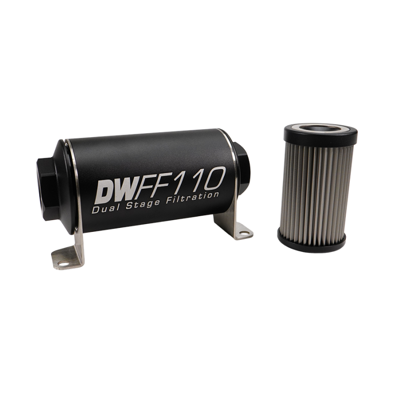DeatschWerks Stainless Steel 10AN 10 Micron Universal Inline Fuel Filter Housing Kit (110mm) - Image 5