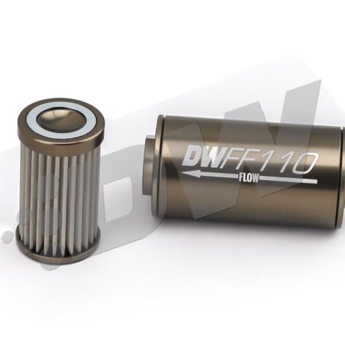 DeatschWerks Stainless Steel 10AN 10 Micron Universal Inline Fuel Filter Housing Kit (110mm) - Image 3