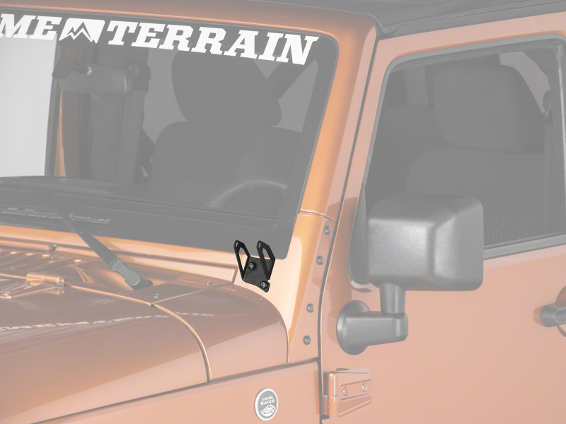 Raxiom for 2007-2018 Jeep Wrangler JK Windshield Mounted Light Brackets