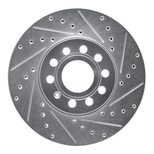 R1 Concepts for 05-25 Audi A3 (Mexico) Front Right Drilled & Slotted Silver Brake Rotor
