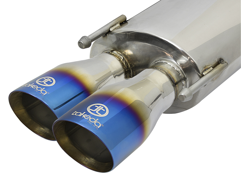aFe Power Takeda 16-17 Lexus RC 200T 2.0L (t) 2in. SS Axle-Back Exhaust System w/Polished Blue Tips - Image 4