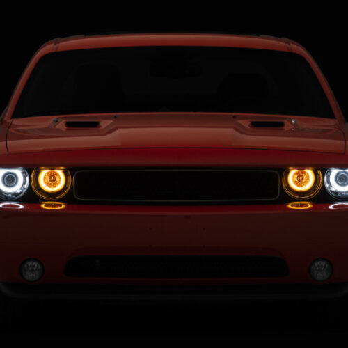 Raxiom for 2008-2014 Dodge Challenger Dual LED Halo Projector Headlights- Black Housing (Clear Lens) - Image 9