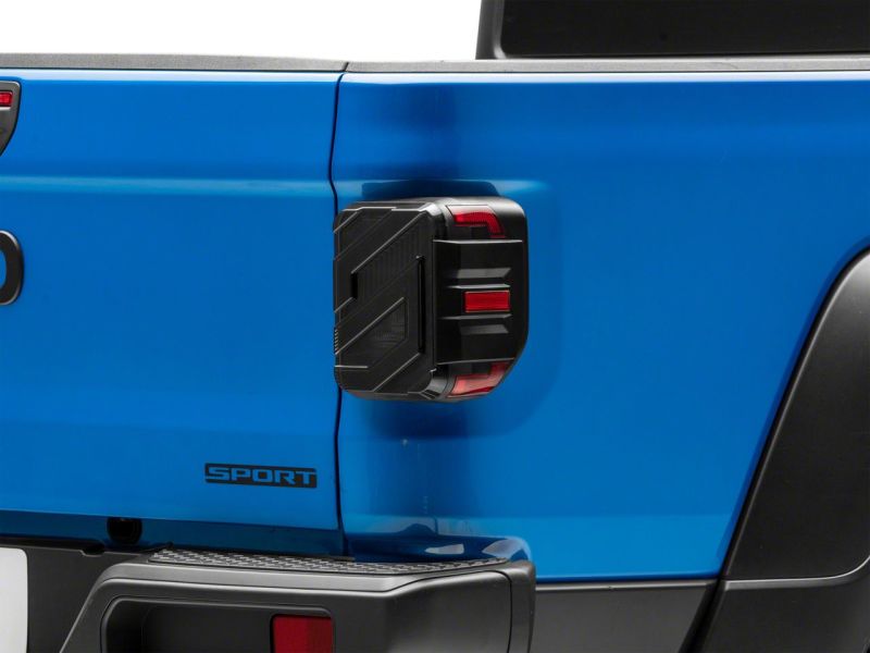 Raxiom for 2020-2023 Jeep Gladiator JT Axial Series LED Tail Lights- Black Housing (Smoked Lens) - Image 7