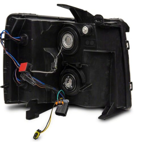 Raxiom for 2007-2013 Chevrolet Silverado 1500 Axial Series Headlights w/ LED Bar- Black Housing (Clear Lens) - Image 7