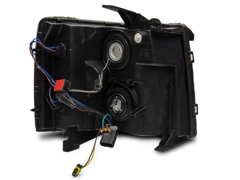 Raxiom for 2007-2013 Chevrolet Silverado 1500 Axial Series Headlights w/ LED Bar- Black Housing (Clear Lens) - Image 7