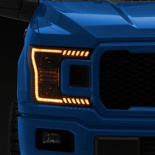 Raxiom for 2018-2020 Ford F-150 LED Halo Surround Headlights with Amber DRL- Black Housing- Clear Lens - Image 2
