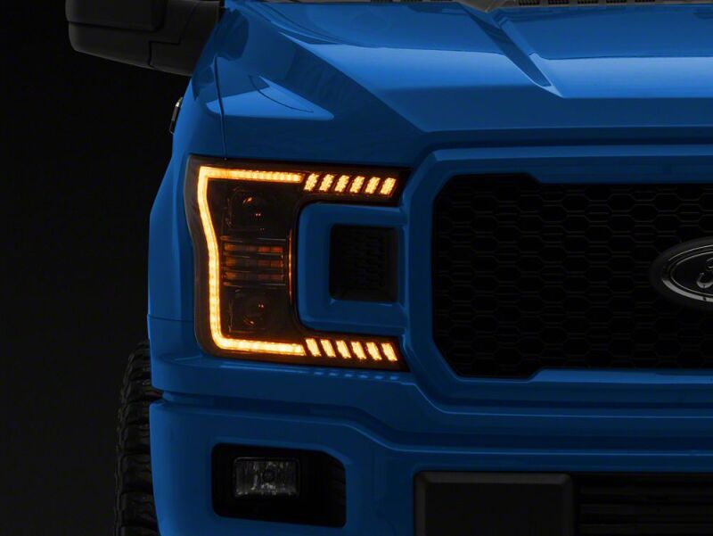 Raxiom for 2018-2020 Ford F-150 LED Halo Surround Headlights with Amber DRL- Black Housing- Clear Lens - Image 2