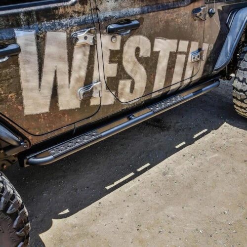 Westin 18-23 Jeep Wrangler JL Unlimited 4dr Rock Slider - Textured Black - Image 8