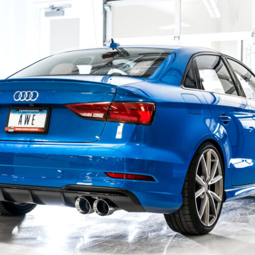 AWE Tuning Track Edition Exhaust w/Chrome Silver Tips 102mm for Audi 8V S3 - Image 4