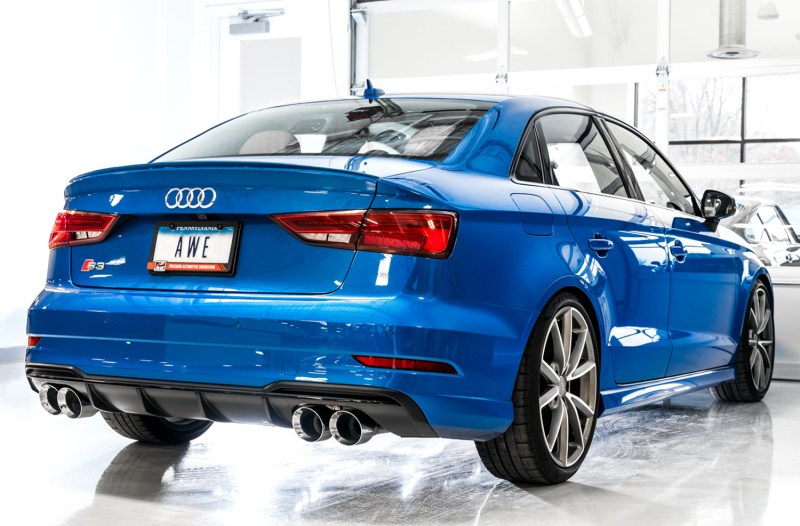 AWE Tuning Track Edition Exhaust w/Chrome Silver Tips 102mm for Audi 8V S3 - Image 4