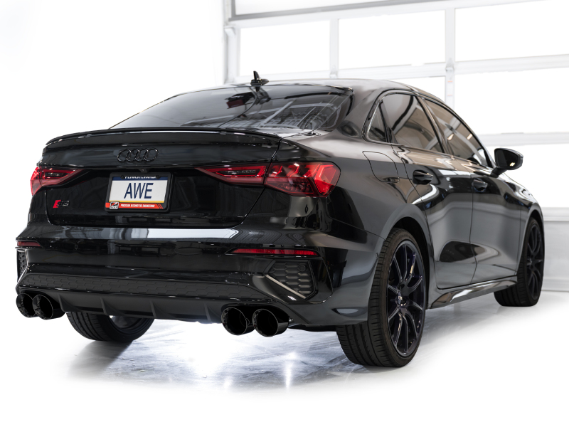 AWE Tuning Touring Edition Exhaust - Diamond Black Tips for 22-24 Audi 8Y S3 - Image 3