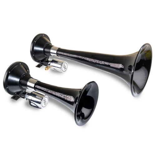 Kleinn Black Dual Horn/ 13In/8In - High Impact ABS Trumpet/ Zinc Alloy Base - Image 3