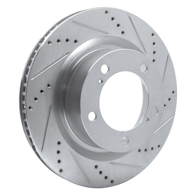 DFC 07-22 Lexus LX570 Front Right Drilled & Slotted Silver Brake Rotor - Image 2