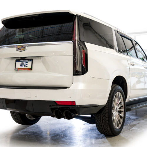 AWE Tuning Exhaust System w/ 5in Diamond Blk Tips for 2021+ Cadillac Escalade 6.2L 0FG Dual Exit - Image 9