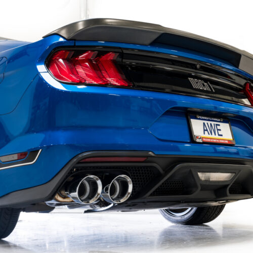 AWE Tuning SwitchPath Cat-Back Exhaust w/ Quad Chrome Silver Tips for 21-23 Ford Mustang Mach 1 - Image 5