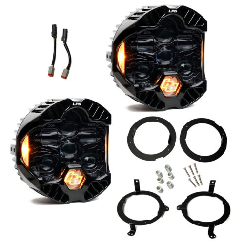 Alternative view of Baja Designs for 18-25 Jeep Wrangler JL / 20-25 Gladiator JT DOT LP6 LED Headlight Kit - Amber
