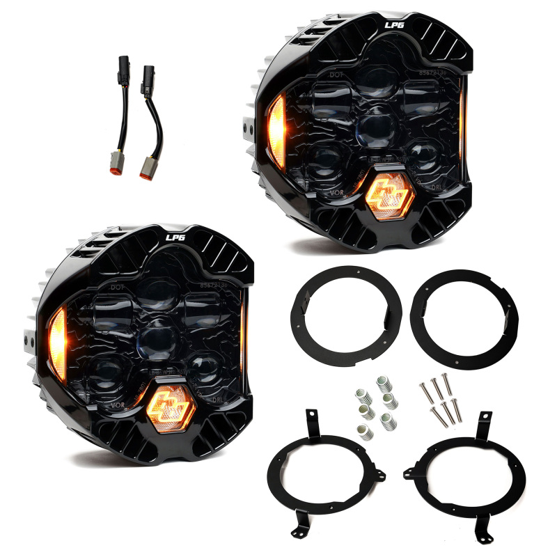 Baja Designs for 18-25 Jeep Wrangler JL / 20-25 Gladiator JT DOT LP6 LED Headlight Kit - Amber - Image 2