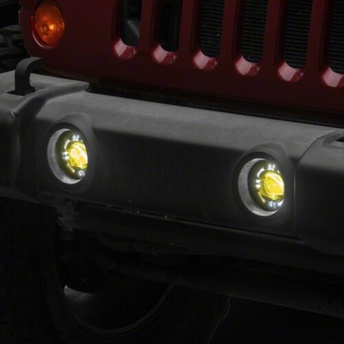 Raxiom for 2007-2018 Jeep Wrangler JK V2 LED Switchback Fog Lights with Amber Turn Signal and Halo Rings - Image 9