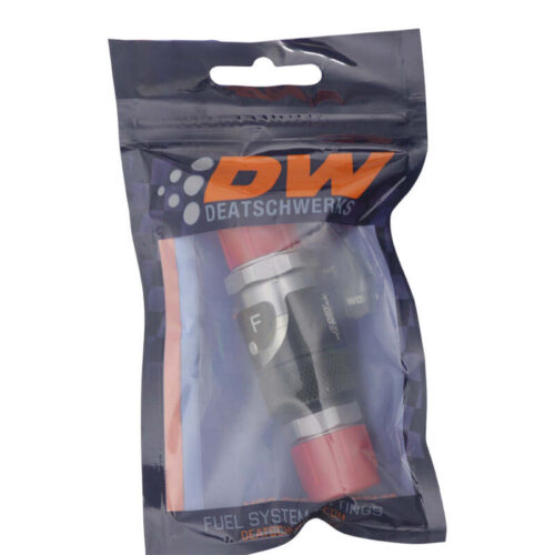 Alternative view of DeatschWerks 8AN Male Flare Quick Disconnect Dry Break Fitting - 2 Pieces Anodized Matte Black