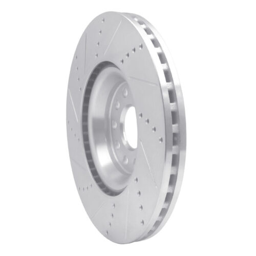 R1 Concepts for 2012-2025 Audi TTS Quattro Front Right Drilled & Slotted Silver Brake Rotor - Image 4