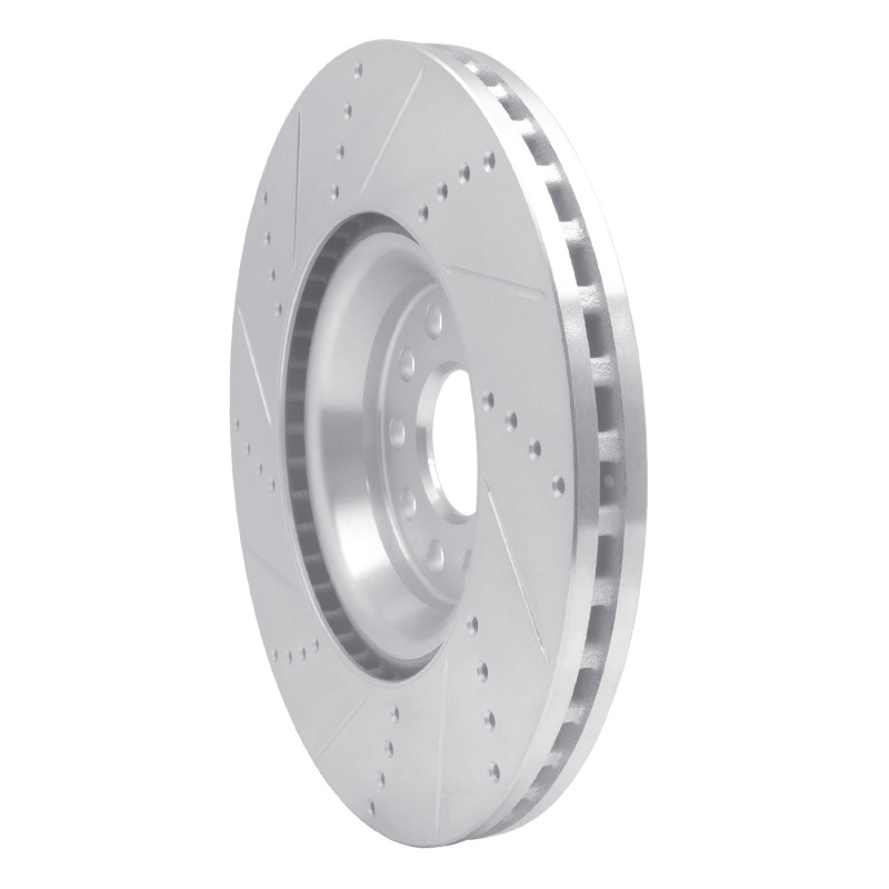 R1 Concepts for 2012-2025 Audi TTS Quattro Front Right Drilled & Slotted Silver Brake Rotor - Image 4