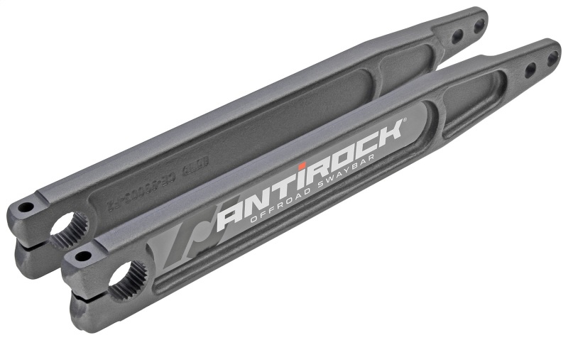 RockJock RJ-202002-101 Antirock Forged Chromoly Sway Bar Arms 17in Long x 25 spline w/ Stickers Pair