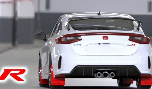 Rally Armor 23-26 Honda Civic Type R Red Mud Flap Black Logo - Image 3