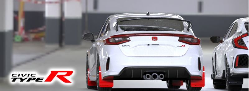 Rally Armor 23-26 Honda Civic Type R Red Mud Flap Black Logo - Image 3