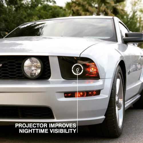 Raxiom for 2005-2009 Ford Mustang Halogen 2010 Style LED Halo Headlights-Blk Hsng(Clear Lens/Excludes GT500) - Image 8