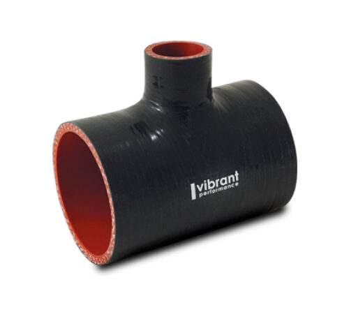 Vibrant 19689 Silicone T-Hose Coupler Hose ID 2.50in Overall Length 4in Branch ID 1in
