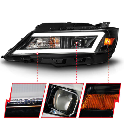 ANZO 14-20 Chevrolet Impala Square Projector LED Bar Headlights w/ Black Housing - Image 9