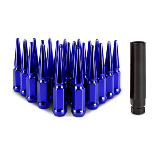 Mishimoto Steel Spiked Lug Nuts M14 x 1.5 24pc Set Blue