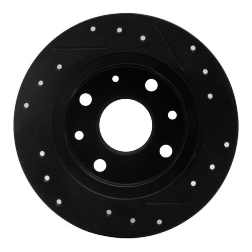 R1 Concepts for 90-93 Mazda Miata Rear Left Drilled & Slotted Black Brake Rotor - Image 5