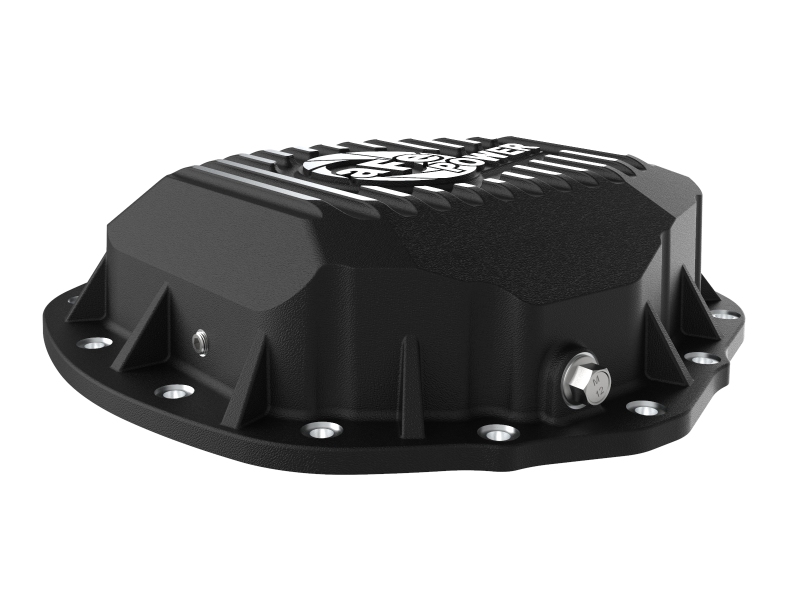 aFe Power 2020 Chevrolet Silverado 2500 HD Rear Differential Cover Black ; Pro Series w/ Machined Fins - Image 6