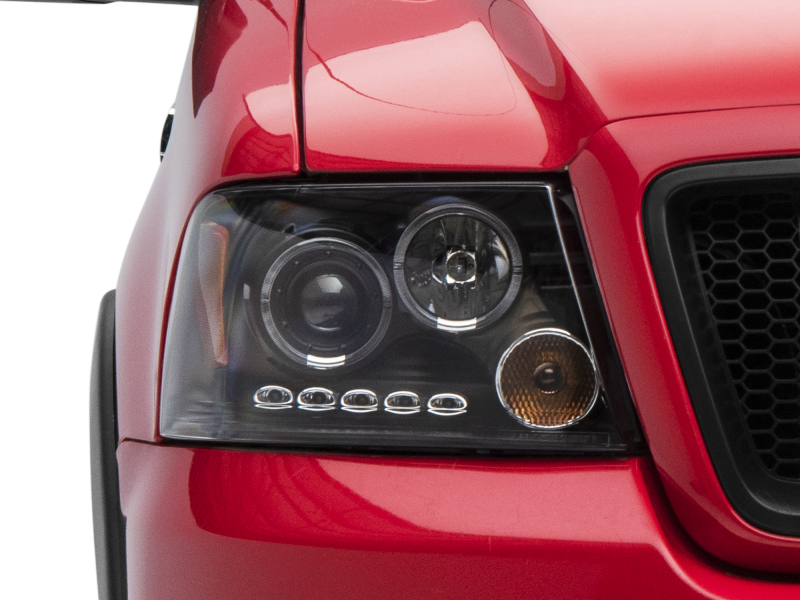 Raxiom for 2004-2008 Ford F-150 Dual LED Halo Projector Headlights- Black Housing (Clear Lens) - Image 5