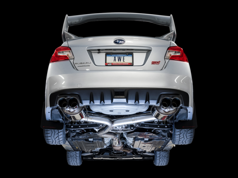 AWE Tuning Touring Edition Exhaust - Diamond Black Tip (102mm) for Subaru STI VA / WRX GV / STI GV Sedan - Image 7