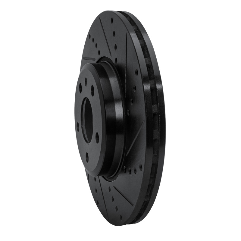 R1 Concepts for 08-25 Audi A4 Quattro Front Right Drilled & Slotted Black Brake Rotor - Image 2