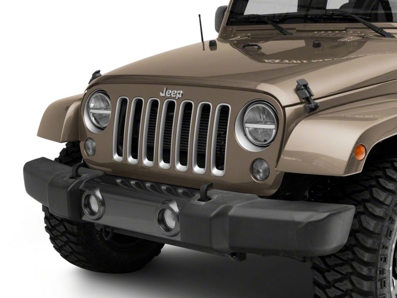 Raxiom for 1997-2018 Jeep Wrangler TJ & JK Axial 7-In LED Headlights w/ DRL - Black Housing (Clear Lens) - Image 10