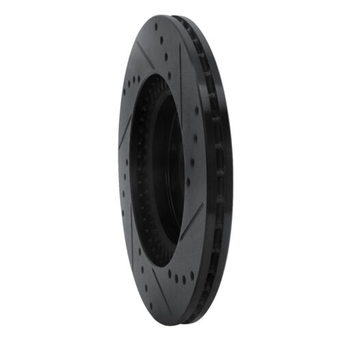 R1 Concepts for 06-15 Mazda MX-5 Miata Front Left Drilled & Slotted Black Brake Rotor - Image 4