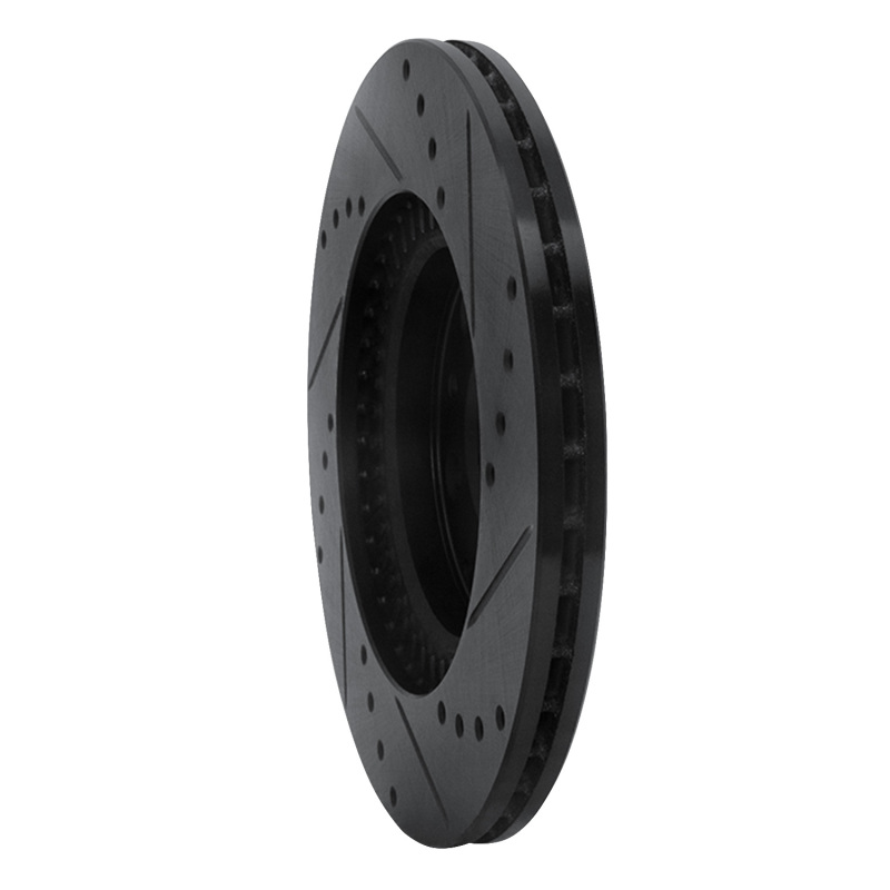 R1 Concepts for 06-15 Mazda MX-5 Miata Front Left Drilled & Slotted Black Brake Rotor - Image 4