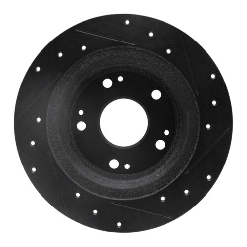 R1 Concepts for 05-17 Honda Accord Rear Left Drilled & Slotted Black Brake Rotor - Image 5