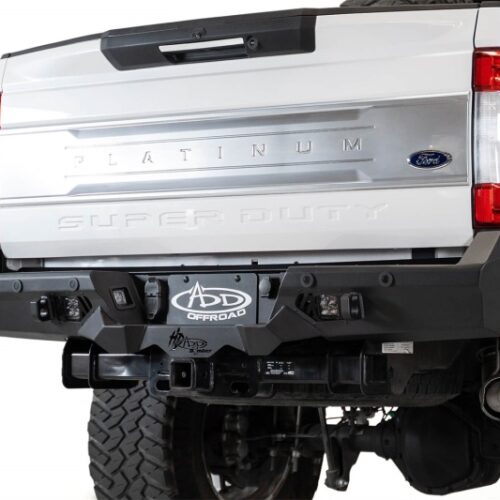 Addictive Desert Designs for 17-20 Ford Super Duty Bomber HD Rear Bumper w/ Mounts For Cube Lights
