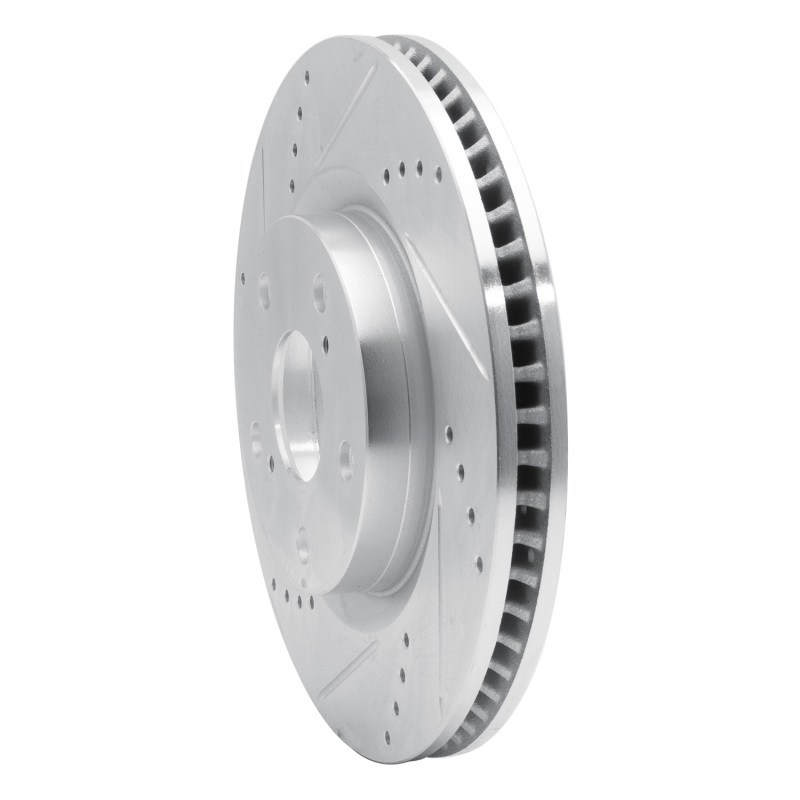 R1 Concepts for 06-20 Lexus ES300H Front Left Drilled & Slotted Silver Brake Rotor - Image 2