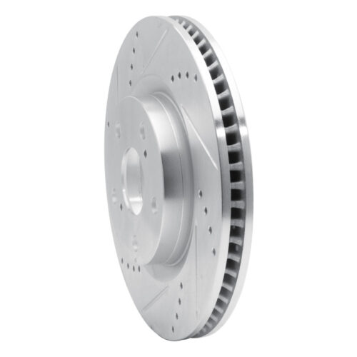 R1 Concepts for 2022-2023 Genesis G70 Front Left Drilled & Slotted Silver Brake Rotor - Image 2