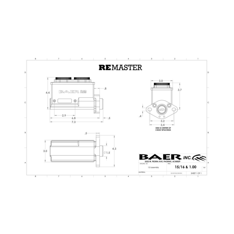 Baer Brakes GM/Ford 1in Bore Remaster 2-Bolt Master Cylinder Kit - Black - Image 5