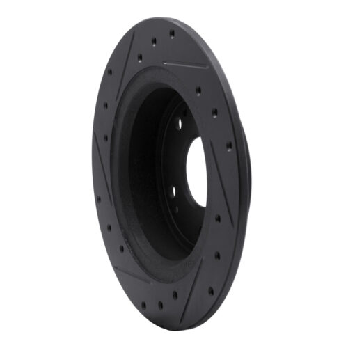 R1 Concepts for 05-17 Honda Accord Rear Right Drilled & Slotted Black Brake Rotor - Image 4