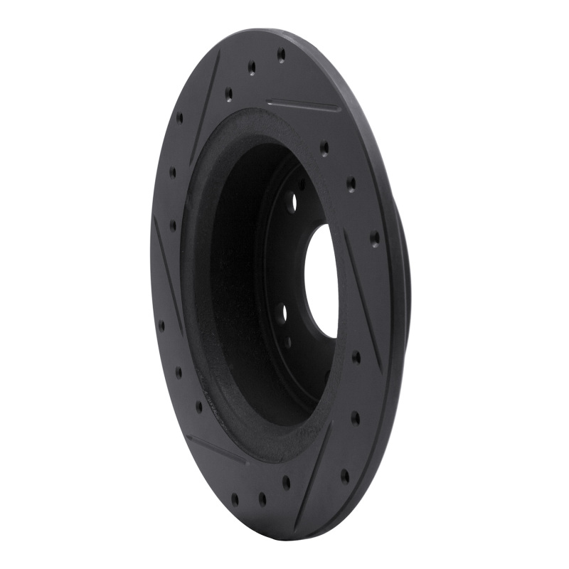 R1 Concepts for 05-17 Honda Accord Rear Right Drilled & Slotted Black Brake Rotor - Image 4
