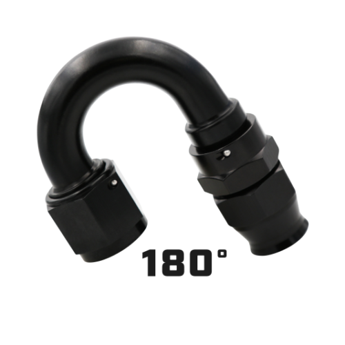 Aeromotive PTFE Hose End - AN-08 - 180 Deg - Black Anodized - Image 3