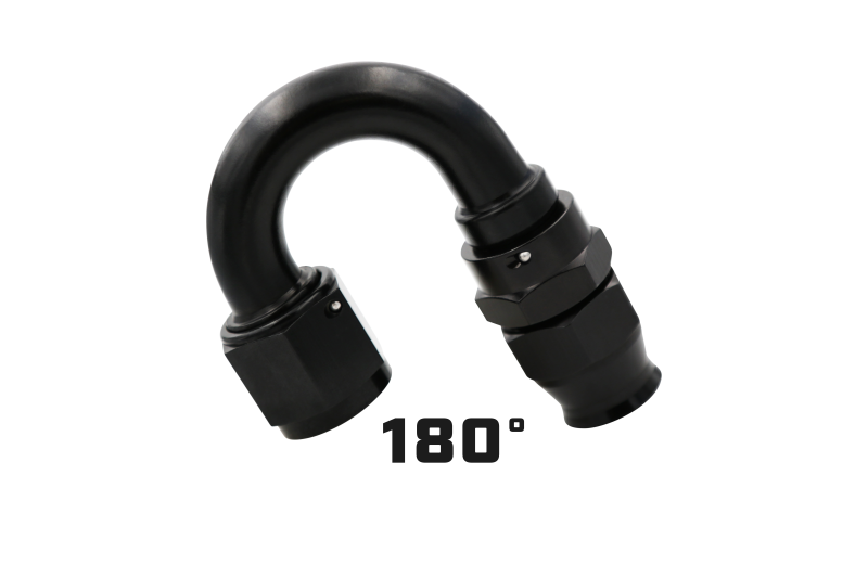 Aeromotive PTFE Hose End - AN-08 - 180 Deg - Black Anodized - Image 3